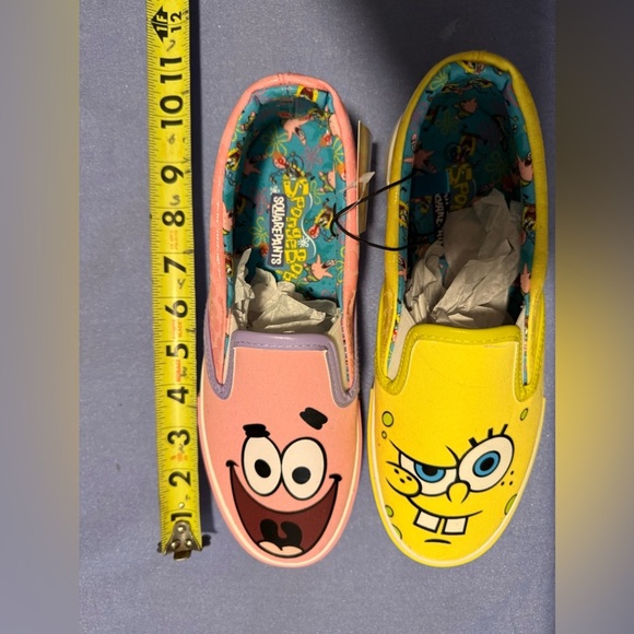 NWT SpongeBob Squarepants Pink and Yellow Cartoon Sneakers - Picture 7 of 9